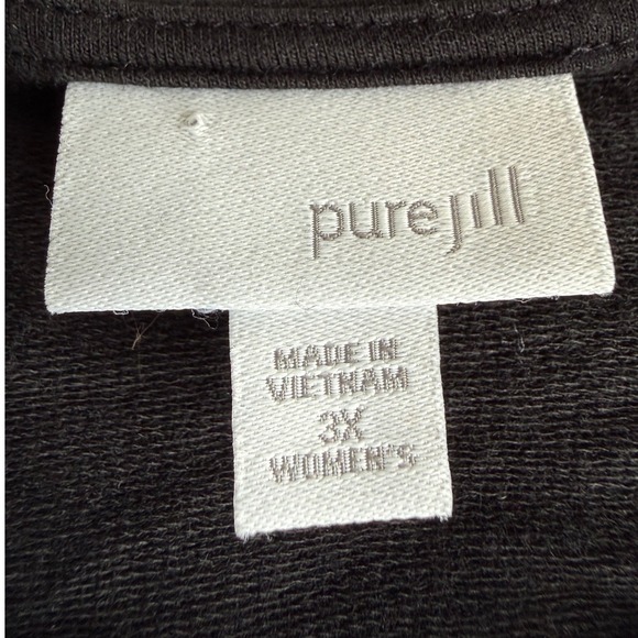 J Jill Pure Jill Women's Pima Cotton Pullover Long Sleeve Tunic Top Black 3X - Picture 4 of 11